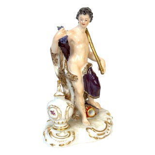 Meissen Porcelain Figure Bacchus with Grapes, Wine Jug, Late 19th/ Early 20th C For Sale