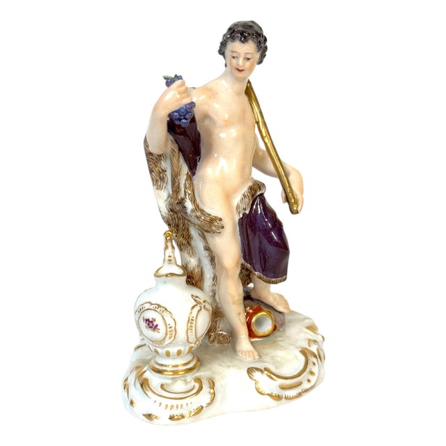 Meissen Porcelain Figure Bacchus with Grapes, Wine Jug, Late 19th/ Early 20th C For Sale