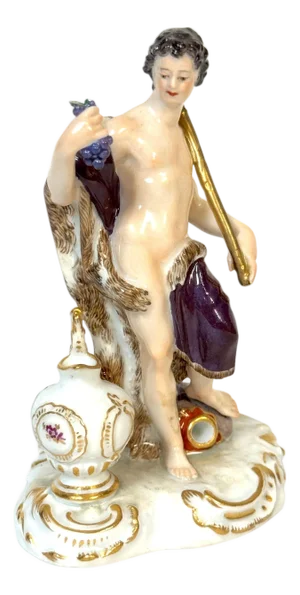 Meissen Porcelain Figure Bacchus with Grapes, Wine Jug, Late 19th/ Early 20th C