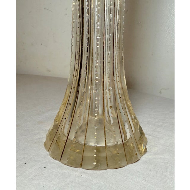 Antique Handmade Czech Moser Cut Gold Gilded Glass Crystal Bud Flower Vase For Sale - Image 9 of 11
