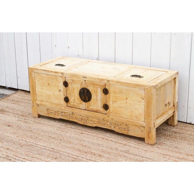 Wood Antique Bleached Wood Chinese Chest For Sale - Image 7 of 10