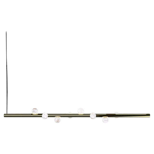 Demetra Pendant Lamp in Gilt Metal by Alabastro Italiano For Sale