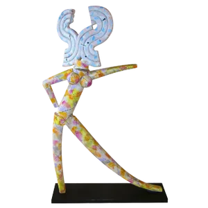Fred Schumm Lifesize Painted Wood Sculpture of a Nude