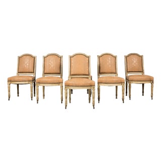 Set of Six French Louis XVI Style Dining Chairs by Maison Jansen, 1890, Paris For Sale