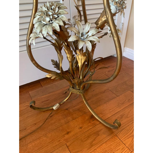 Vintage Italian Tole Table With Candle Holders For Sale In San Francisco - Image 6 of 11