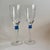 Vintage Champagne Flutes Etched Grape Design With Blue Stem Detail - Set of 2 For Sale In Miami - Image 6 of 6