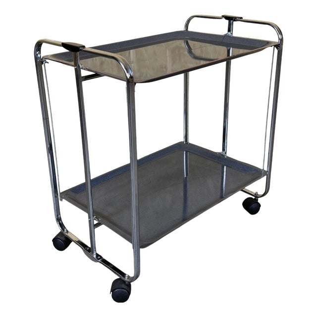 Vintage Space Age Serving Trolley in Metal and Plastic, 1970s For Sale