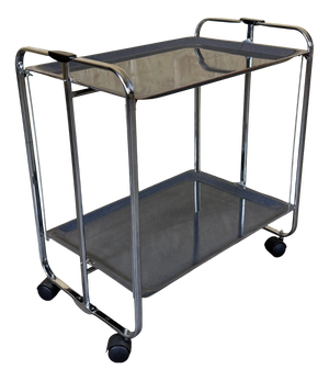 Vintage Space Age Serving Trolley in Metal and Plastic, 1970s