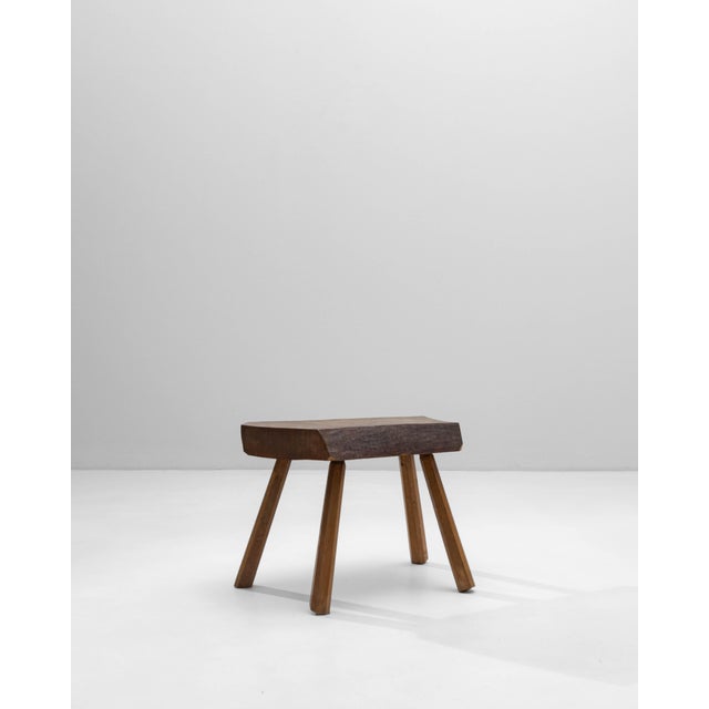 Wood 1970s French Brutalist Wooden Stool For Sale - Image 7 of 18