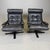 1970s Mid-Century Modern Spinning Chairs in Black Leather, 1970s, Set of 2 For Sale - Image 5 of 6