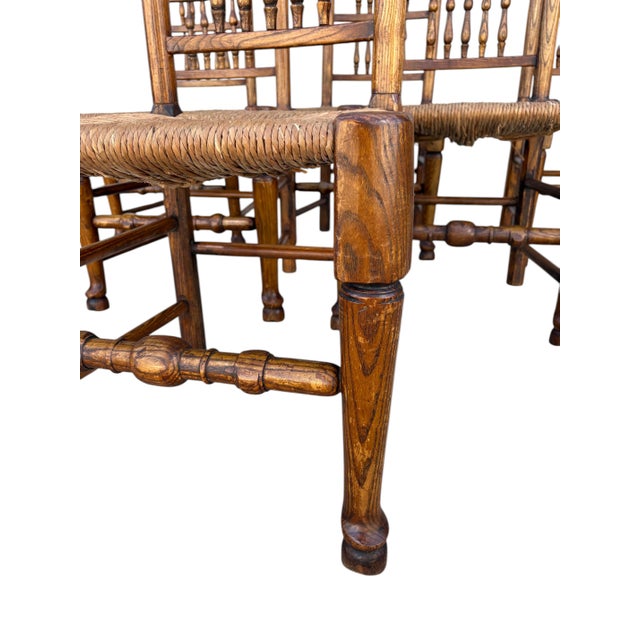 Early 19th Century Set of 6 Antique George LLL Provincial Chairs c.1800 For Sale - Image 5 of 6