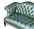 Vintage English Chippendale-Style Forest Green Tufted Leather Camelback Settee For Sale - Image 10 of 15