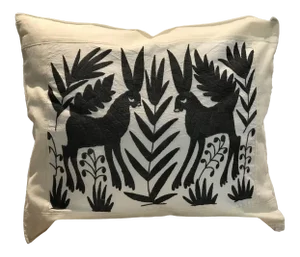 Mexican Tenango Hand Embroidered Pillow Cover