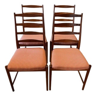 1960s Attributed to Torbjørn Afdal for Vamo Sonderborg Teak Ladder-Back Dining Chairs - Set of 4 For Sale