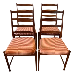 1960s Attributed to Torbjørn Afdal for Vamo Sonderborg Teak Ladder-Back Dining Chairs - Set of 4