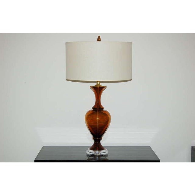 Vintage Swedish Glass Lamps Brown For Sale - Image 9 of 9