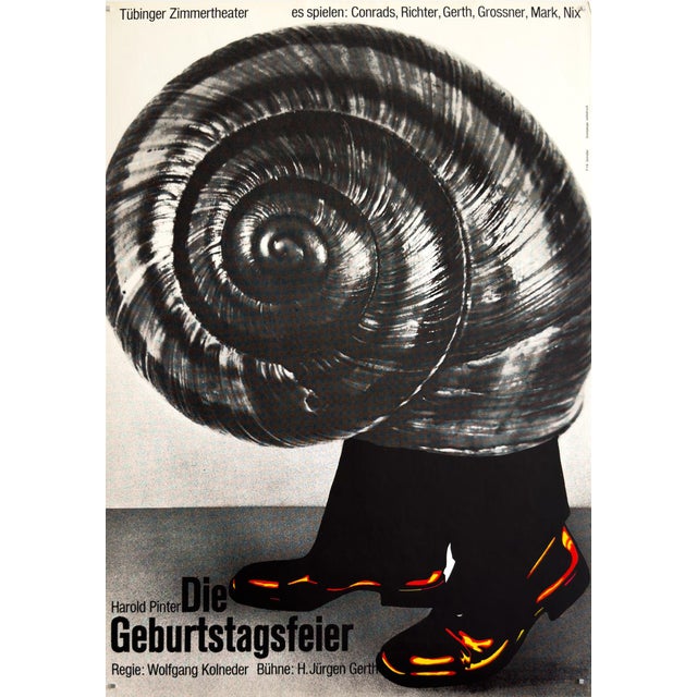The Birthday Party Theater Poster from Frieder Grindler, 1968 For Sale