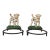 Pair of Vintage Cast Iron Dalmatian Dog Food & Water Bowl Holders For Sale