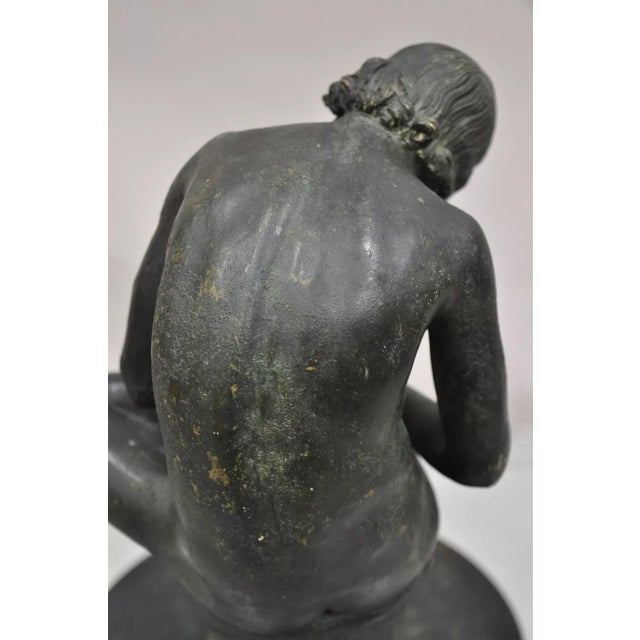 Late 19th Century Antique Figural French Bronze Spinario Boy With Thorn 10.5" Sculpture For Sale - Image 10 of 12