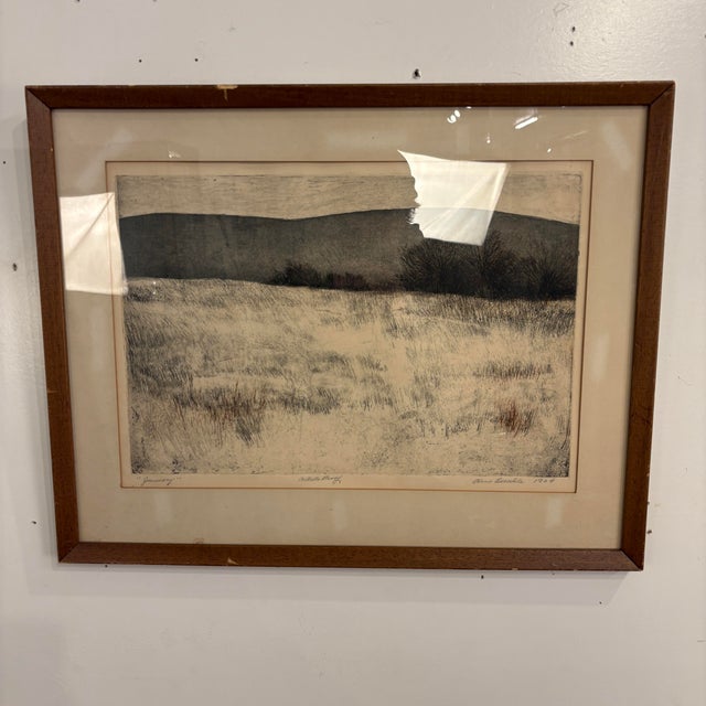 Mid 20th Century “January” Alvin Dunkle Signed Artist Proof Etching Print For Sale - Image 5 of 10