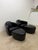 Art Deco Enzo Luca Art Deco Revival Leather Lounge Chairs and Footrests, 1990s - A Pair For Sale - Image 3 of 18