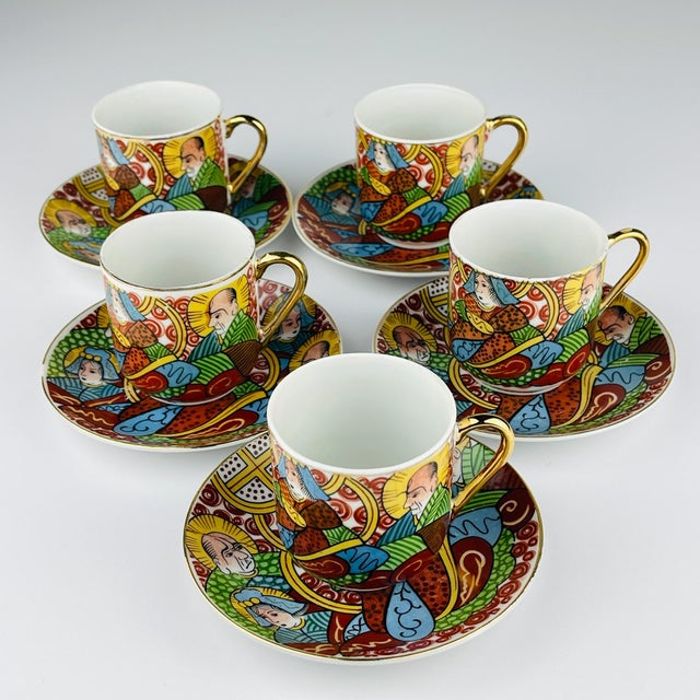 Japanese Lithophane Geisha Coffee Service in Porcelain, 1950s, Set of 10 For Sale - Image 15 of 15