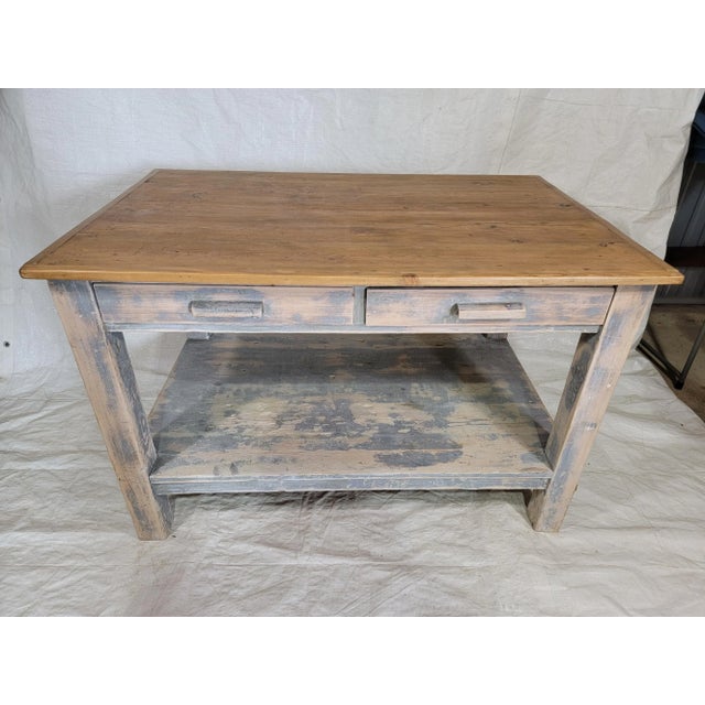 Antique English Island Block With Two Drawers We get a lot of people looking for a piece that would make a great island...