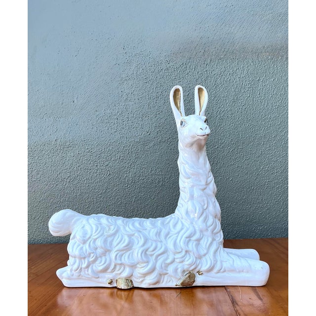 Vintage Glazed Ceramic Llama For Sale - Image 12 of 12