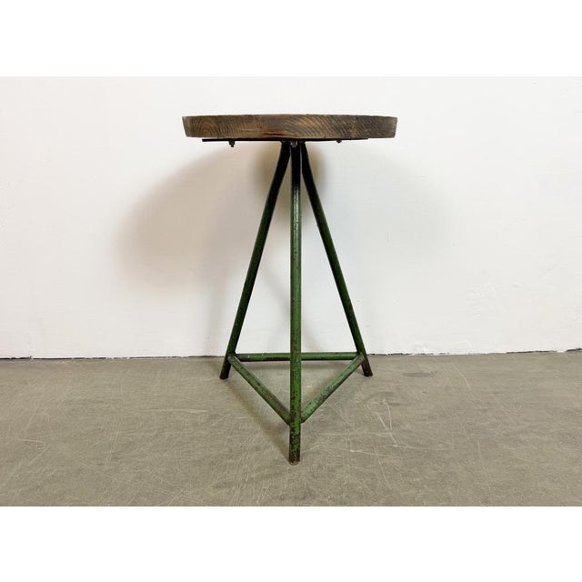 Industrial Green Workshop Stool, 1960s For Sale - Image 12 of 18