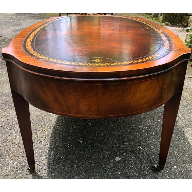 Vintage 1940’s Weiman Heirloom Leather Top Inlaid Coffee Tables a Pair Chairish