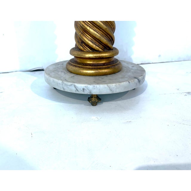 1950s A Marble Top Gilt Wood Pedestal For Sale - Image 5 of 5