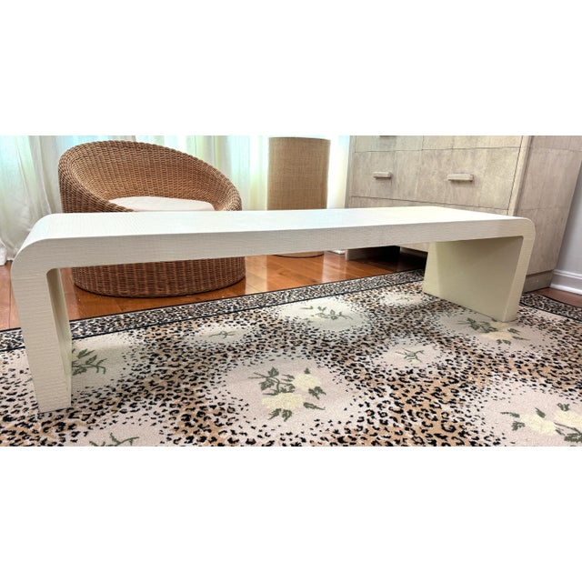 Karl Springer Style Monumental Textured Waterfall Coffee Table For Sale In Miami - Image 6 of 12