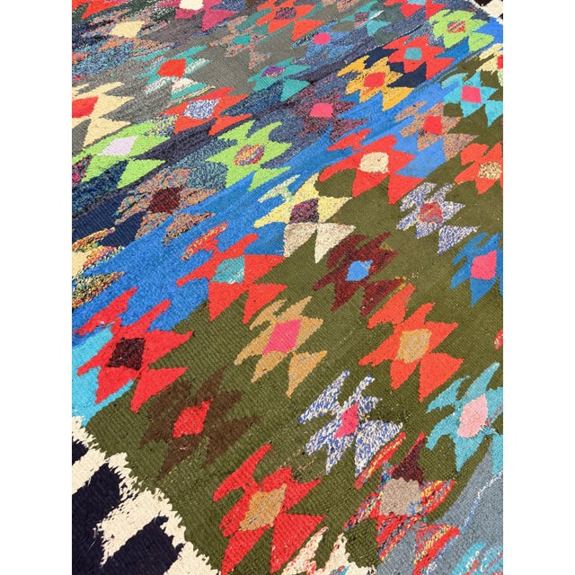 1940s Antique Geometric Tribal Turkish Village Kilim Woven Wool 6'x 10 ...