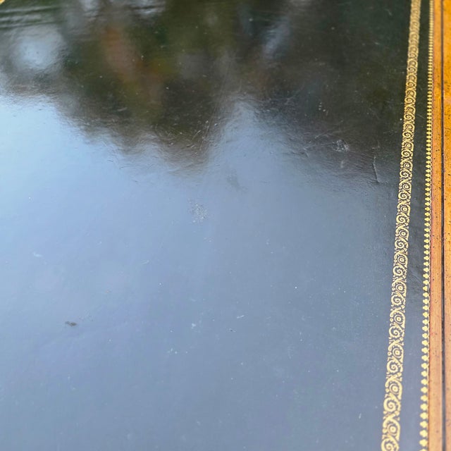 Vintage Hollywood Regency Sligh Lowry Leather Top Writing Desk For Sale - Image 12 of 14