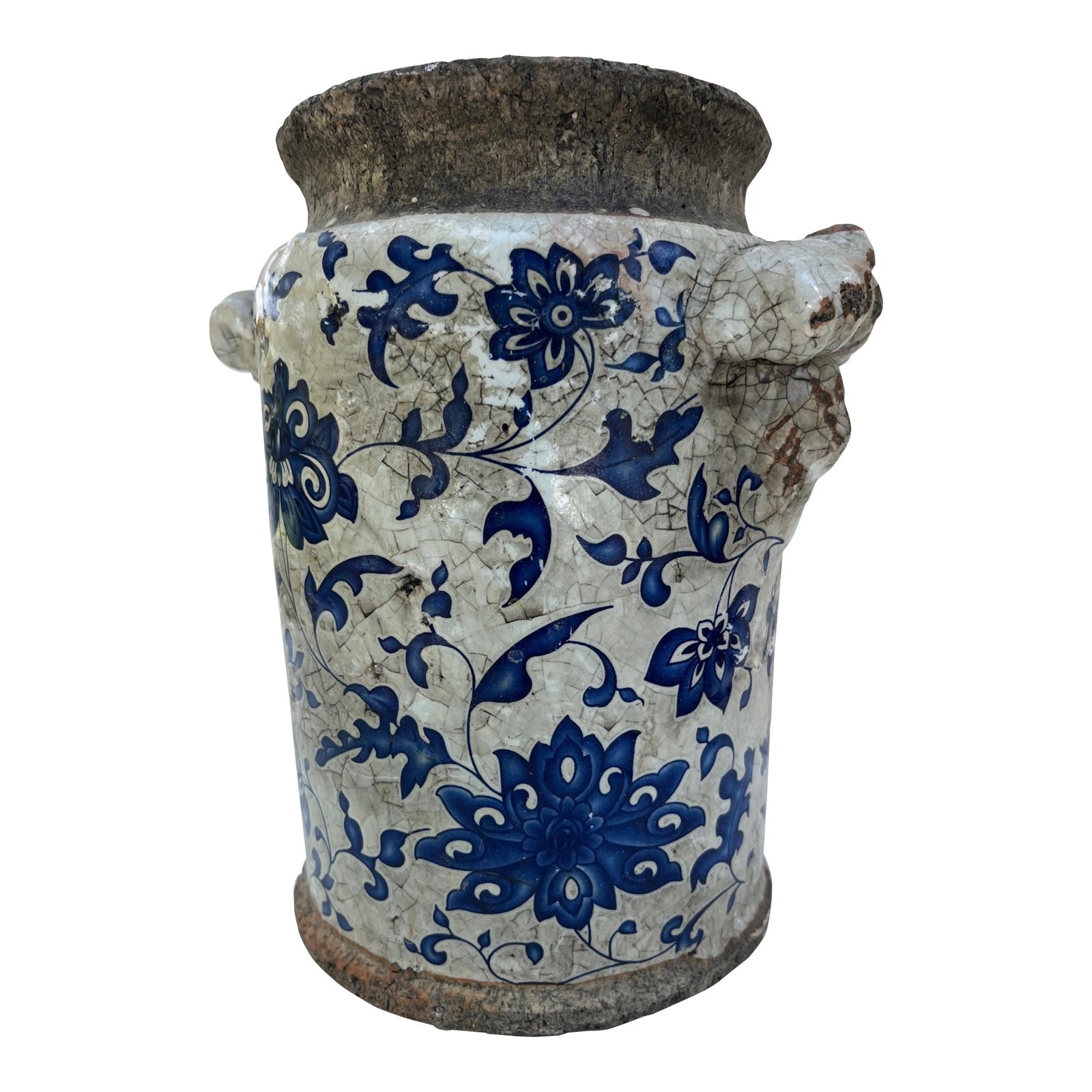 Antique Iznik Albarello Glazed Earthenware Pottery. Chairish