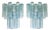 Light-Blue Tronchi Murano Glass Wall Sconces by Simoeng for Simoeng, Set of 2 For Sale