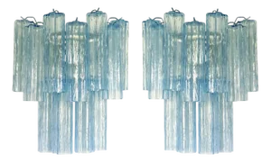 Light-Blue Tronchi Murano Glass Wall Sconces by Simoeng for Simoeng, Set of 2