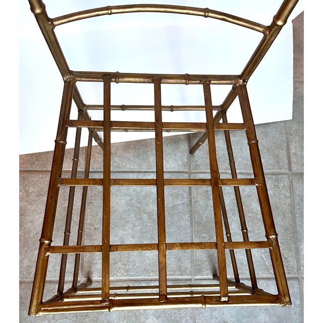 Mid 20th Century Vintage Gilt Iron Faux Bamboo Chair Made in Spain For Sale - Image 5 of 12