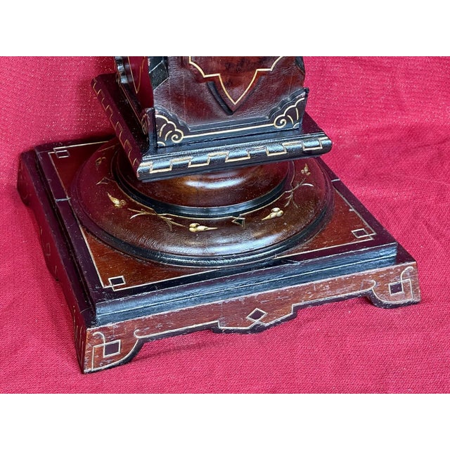 ANTIQUE VICTORIAN RENAISSANCE REVIVAL AESTHETIC Style Ornate Walnut Pedestal For Sale - Image 13 of 18