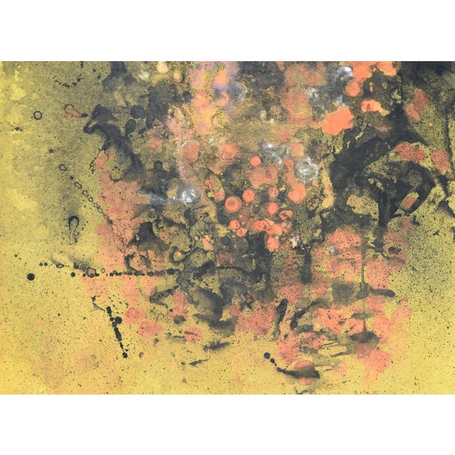 Hans Werner Kirchner, Abstraction (Black & Red Against Green), 1961, Watercolor For Sale - Image 6 of 11