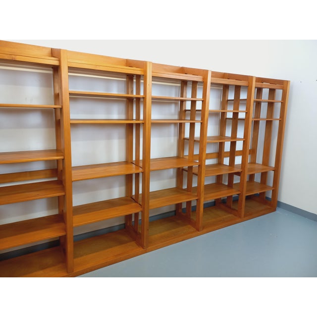 Large Modular Bookcase with Pine Shelves, 1970s, Set of 6 For Sale - Image 14 of 18