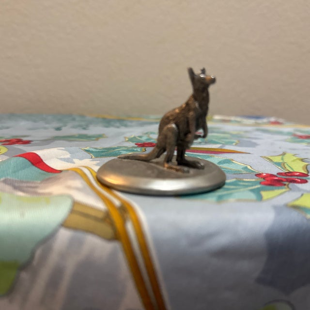Gray Vintage Solid Pewter Miniature Kangaroo With Joey Figurine For Sale - Image 8 of 8