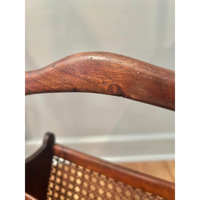 Mid-Century Italian Walnut & Woven Cane Canterbury Magazine Holder For Sale In New Orleans - Image 6 of 10