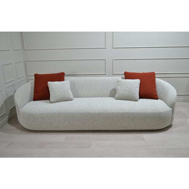 Cottonflower 280 Cloud Curved Sofa in Soft Beige Boucle by Danu Chirinciuc for Kabinet For Sale - Image 4 of 7