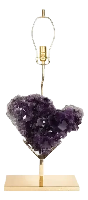 Early 21st Century Single Natural Amethyst Fragment Table Lamp