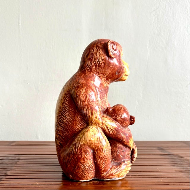 Vintage Boho Monkey Pair Statue For Sale - Image 4 of 5