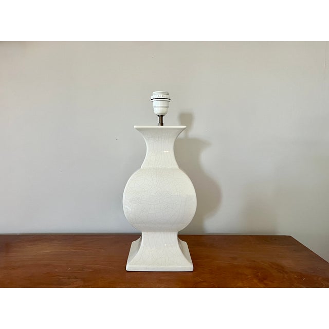 Vintage Crackle Glaze Ceramic Table Lamp, France, 1970s For Sale - Image 3 of 16