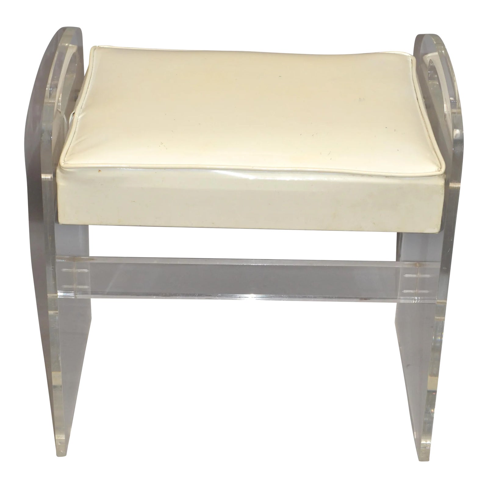 Mid-Century Modern Sculptural Lucite Stool, Footstool, Vanity Stool ...