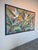 Beautiful vintage Balinese acrylic painting on canvas featuring an exotic tropical scene with colorful parrots and birds...