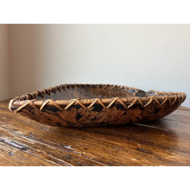 Traditional Vintage Palecek Leaf Shaped Wooden Bowl For Sale - Image 3 of 11